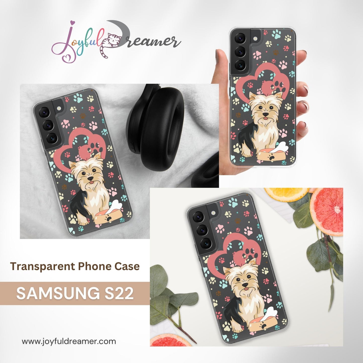 Clear Case for Samsung Galaxy S22, S23, S24, Plus, Ultra | Dog Themed