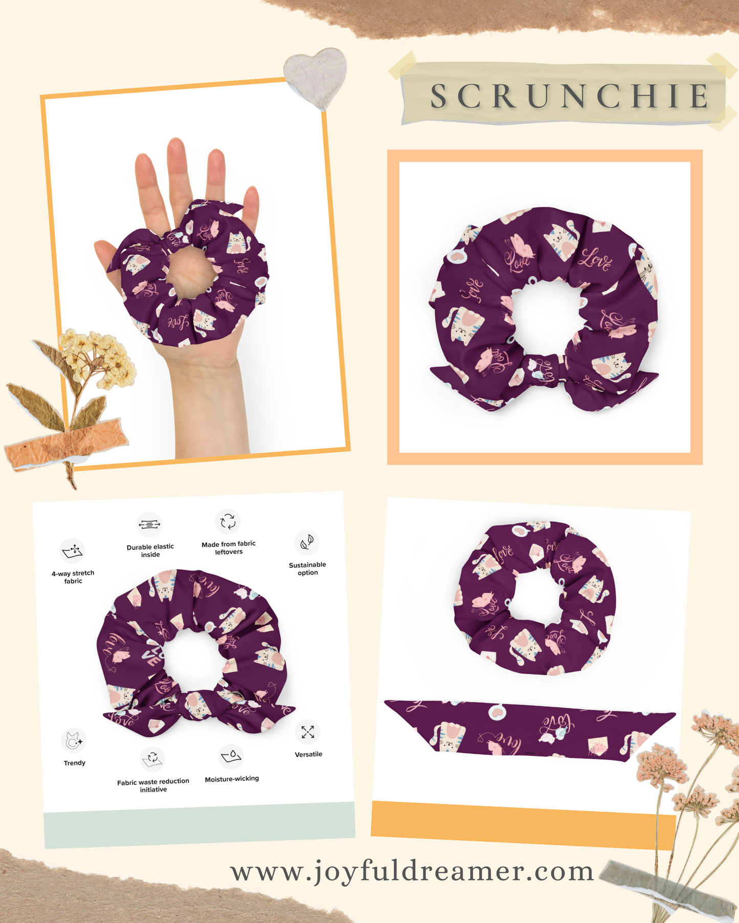 Scrunchie | Adorable Cat Love Themed