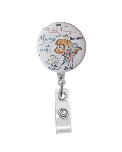 Retractable Badge Reel Bulldog Alligator Clip | The tooth fairy will always find your tooth