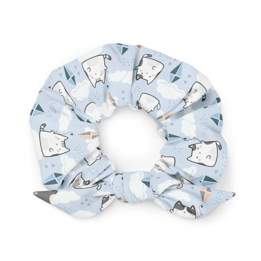 Scrunchie | Cute Cats Cloud Kit LightBlue Background