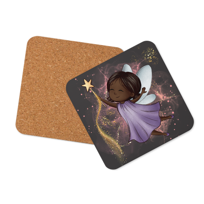 Cork-Back Coaster | Fantasy Cute Purple Fairy