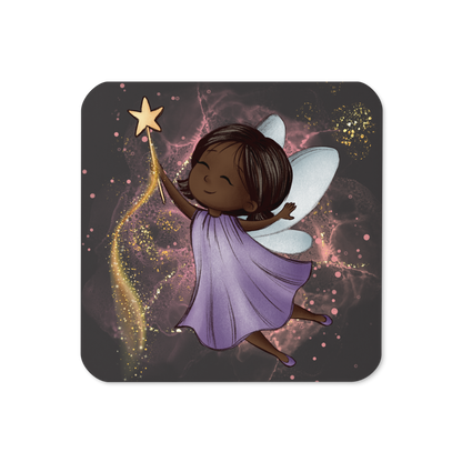 Cork-Back Coaster | Fantasy Cute Purple Fairy