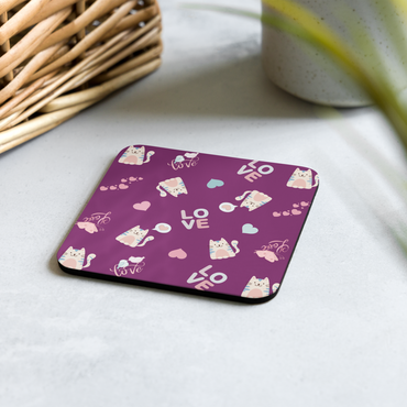 Cork-back Coaster | Kitty Love
