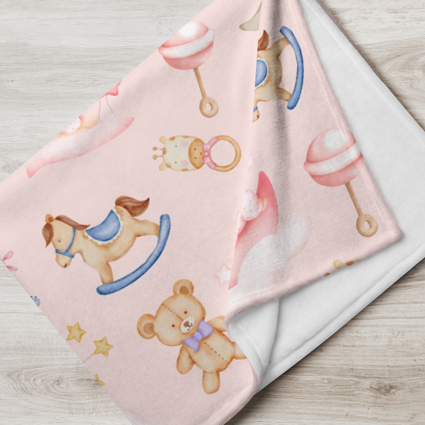 Throw Blanket | Baby Girl Pink Background