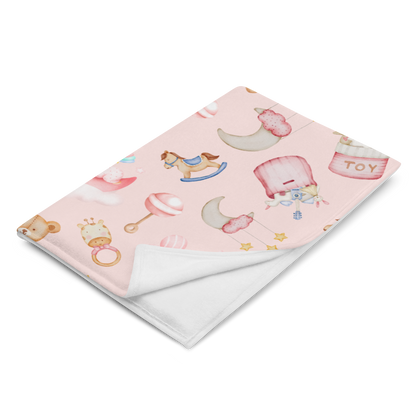 Throw Blanket | Baby Girl Pink Background