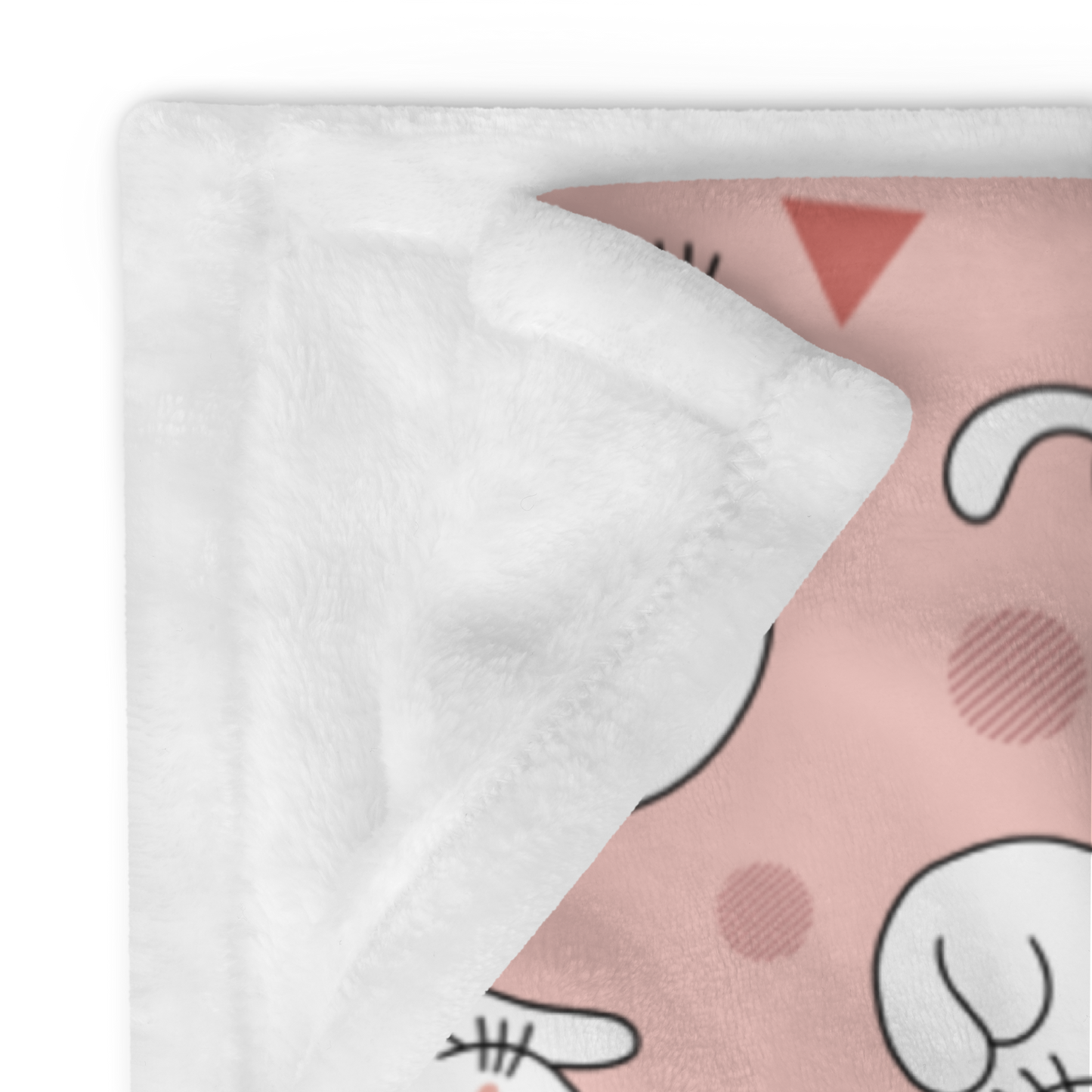 Throw Blanket | Cute White Cat Themed with Pink Background