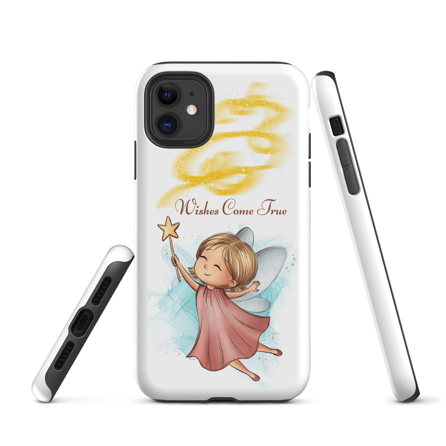 Tough case for iPhone 11, 12, 13, 14, 15, 16 Variations | Wishes Come True - Pink Fairy