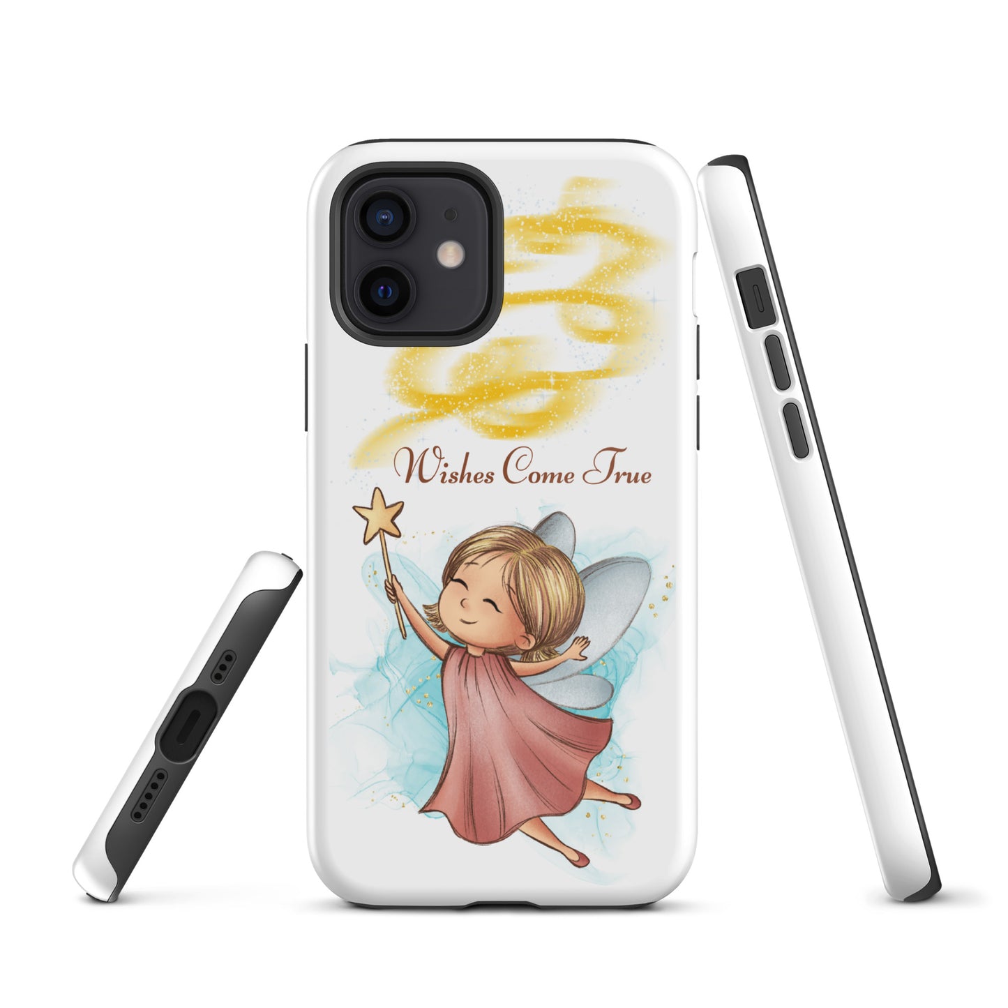 Tough case for iPhone 11, 12, 13, 14, 15, 16 Variations | Wishes Come True - Pink Fairy