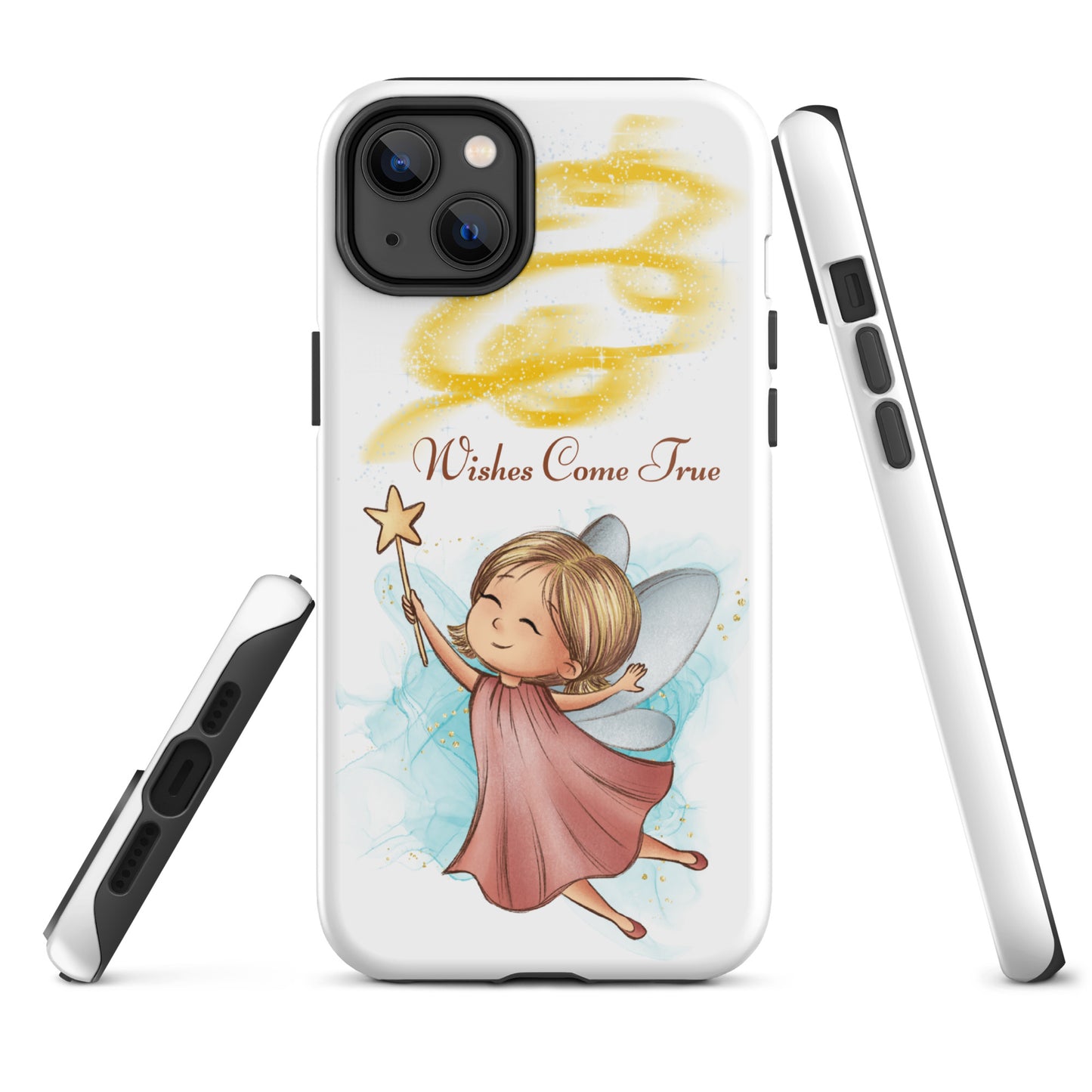Tough case for iPhone 11, 12, 13, 14, 15, 16 Variations | Wishes Come True - Pink Fairy