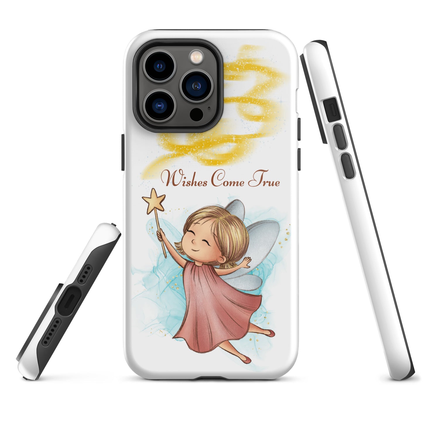 Tough case for iPhone 11, 12, 13, 14, 15, 16 Variations | Wishes Come True - Pink Fairy