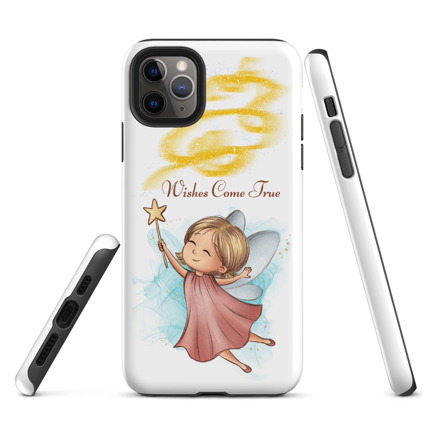 Tough case for iPhone 11, 12, 13, 14, 15, 16 Variations | Wishes Come True - Pink Fairy