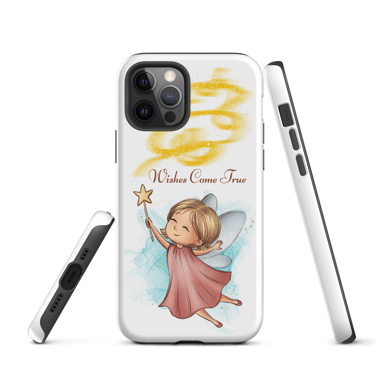 Tough case for iPhone 11, 12, 13, 14, 15, 16 Variations | Wishes Come True - Pink Fairy