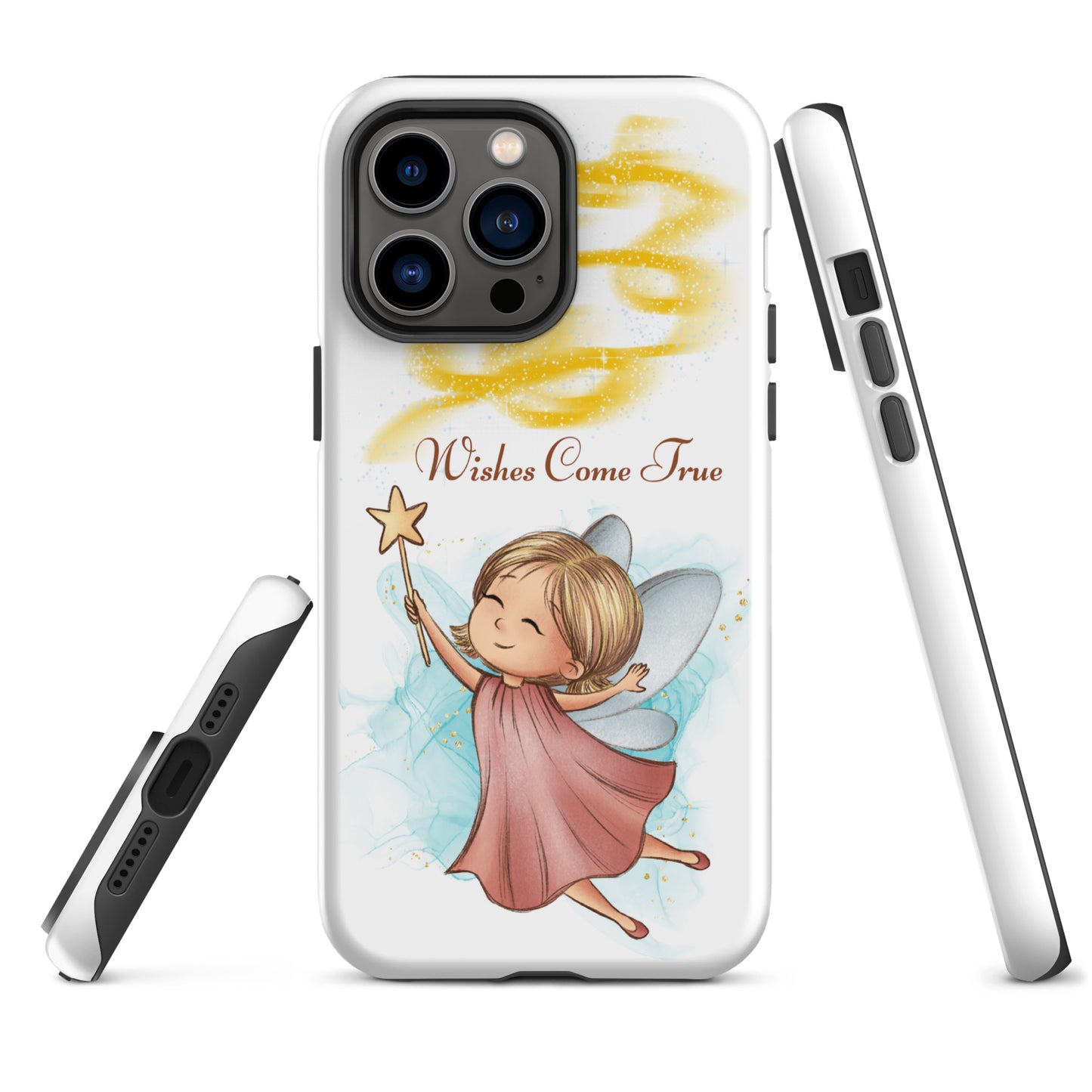Tough case for iPhone 11, 12, 13, 14, 15, 16 Variations | Wishes Come True - Pink Fairy