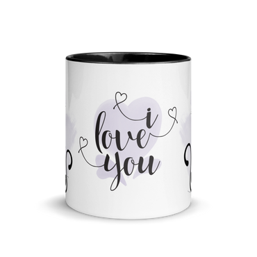 Accent Coffee Mug 11oz | I Love You | Black Cats Love Themed
