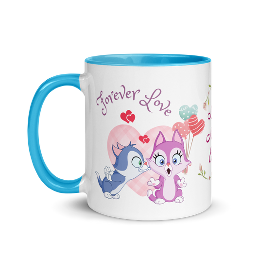 Accent Coffee Mug 11oz | Love Never Ends | Cute Cat Couple Love Themed