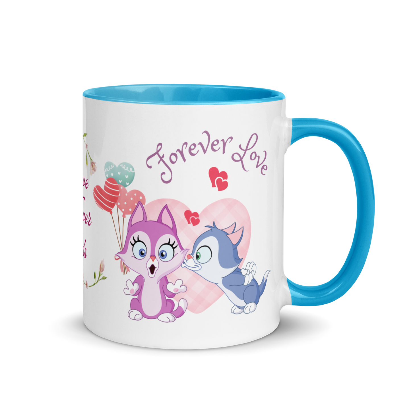 Accent Coffee Mug 11oz | Love Never Ends | Cute Cat Couple Love Themed