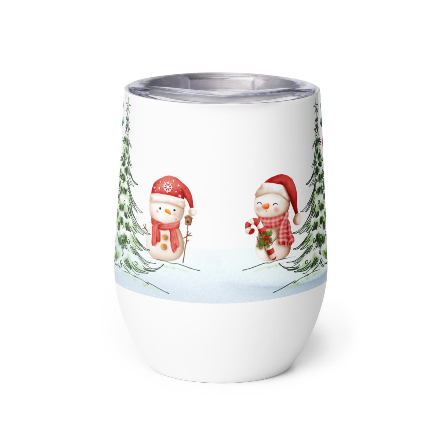 Wine Tumbler 12oz | Merry Christmas Holiday Themed