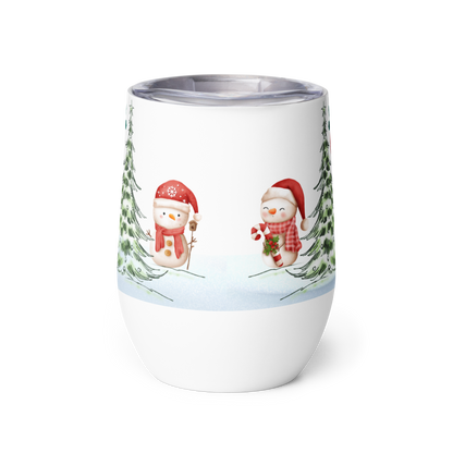 Wine Tumbler 12oz | Merry Christmas Holiday Themed