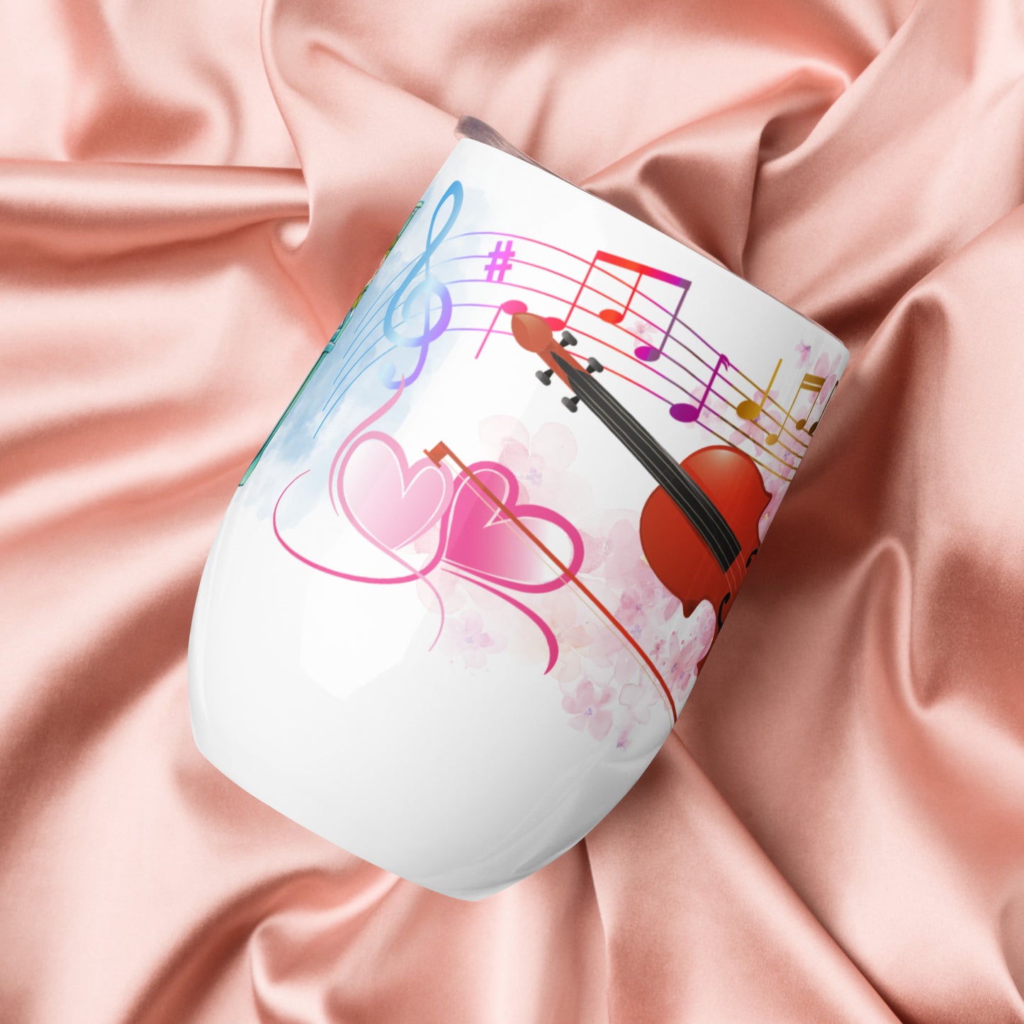 Wine Tumbler 12oz | For Music Lovers, Teachers, Directors | Piano & Violin