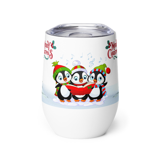 Wine Tumbler 12oz | Merry Christmas Holiday Themed